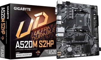 Материнская плата Gigabyte A520M S2HP Soc-AM4 AMD A520 2xDDR4 mATX AC`97 8ch(7.1) GbLAN RAID+VGA+HDMI+DP - купить недорого с доставкой в интернет-магазине