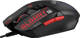 Мышь A4Tech Bloody W60 Max Mini черный/рисунок оптическая 12000dpi USB 9but - купить недорого с доставкой в интернет-магазине
