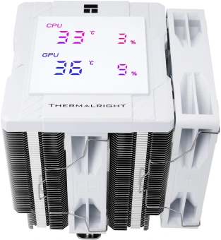 Устройство охлаждения(кулер) Thermalright Peerless Assassin 120 Digital Soc-AM5/AM4/1200/1700/1851 белый 4-pin 25.6dB Al+Cu LCD Ret (PA120-DIGITAL-WH) - купить недорого с доставкой в интернет-магазине