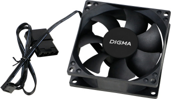 Вентилятор для корпуса Digma DFan-80 80х80x25 черный 3-pin 4-pin (Molex) 23дБ Ret - купить недорого с доставкой в интернет-магазине