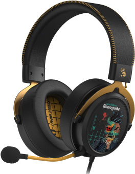 Наушники с микрофоном A4Tech Bloody M595 Renegade черный/рисунок 2.3м мониторные USB оголовье (M595) - купить недорого с доставкой в интернет-магазине