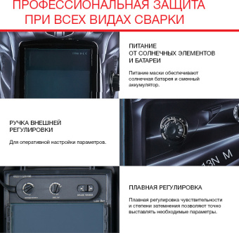 Маска сварщика Fubag IQ 5-13N M филь.:хамел. см.экр.100x67мм черный (38099) - купить недорого с доставкой в интернет-магазине