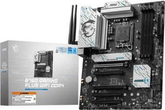 Материнская плата MSI B760 GAMING PLUS WIFI DDR4 Soc-1700 Intel B760 4xDDR4 ATX AC`97 8ch(7.1) 2.5Gg+HDMI+DP - купить недорого с доставкой в интернет-магазине