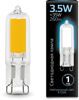 Лампа светодиодная Gauss G9 3.5Вт цок.:G9 капсул. 220B 4100K св.свеч.бел.нейт. (упак.:10шт) (107809203) - купить недорого с доставкой в интернет-магазине
