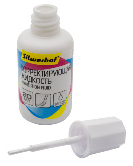 Жидкость коррект. Silwerhof 443030 на водной основе кисточка белый 20мл - купить недорого с доставкой в интернет-магазине