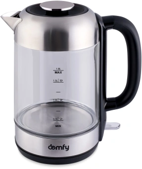 Чайник электрический Domfy DSM-EK401 1.8л. 2200Вт черный/прозрачный корпус: стекло/пластик - купить недорого с доставкой в интернет-магазине