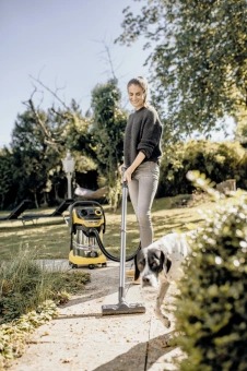 Строительный пылесос Karcher WD 6 P S V-30/6/22/T 1300Вт (уборка: сухая/влажная/выдув/сбор воды) желтый - купить недорого с доставкой в интернет-магазине