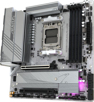 Материнская плата Gigabyte B650M AORUS ELITE AX ICE Socket AM5 AMD B650 4xDDR5 mATX AC`97 8ch(7.1) 2.5Gg RAID+HDMI+DP - купить недорого с доставкой в интернет-магазине