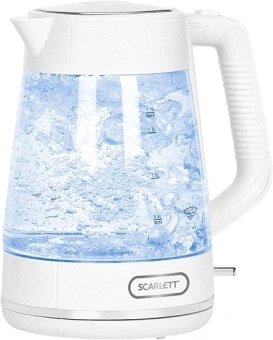 Чайник электрический Scarlett SC-EK27G104 1.7л. 2200Вт белый корпус: стекло/пластик - купить недорого с доставкой в интернет-магазине