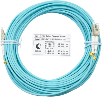Патч-корд Cabeus FOP-50-LC-LC-10M 2x50/125 OM3 LC дуплекс-LC дуплекс 10м LSZH бирюзовый - купить недорого с доставкой в интернет-магазине