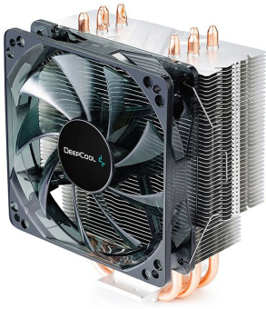 Устройство охлаждения(кулер) Deepcool Gammaxx 400 Blue Basic одноцветная Soc-AM5/AM4/1200/1700/1851 черный 4-pin 18-30dB Al+Cu 130W 640gr Ret (DP-MCH4-GMX400P-BL) - купить недорого с доставкой в интернет-магазине
