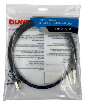 Патч-корд Buro BU-7-1.5M STP 4 пары cat.7 CCA molded 1.5м черный RJ-45 (m)-RJ-45 (m) - купить недорого с доставкой в интернет-магазине