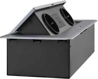 Розетка Cactus CS-SOCKET-EU/USBA-GY для столешницы 26.5x11.8x6.5см серый - купить недорого с доставкой в интернет-магазине