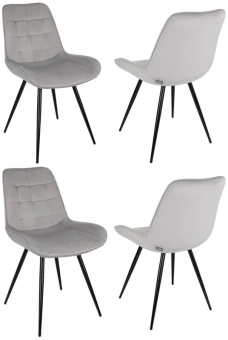 Стул для дома Бюрократ CH-K2_4 комплект 4шт св.серый Holland 09 металл черный на ножках (CH-K2_1/HL09_4) - купить недорого с доставкой в интернет-магазине