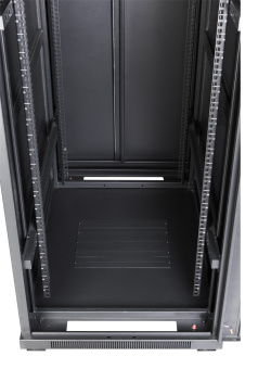 Шкаф серверный Lanmaster (TWT-CBB-42U-8X10-G1) напольный 42U 800x1000мм пер.дв.стекл задн.дв.двуст. 2 бок.пан. 800кг черный IP20 - купить недорого с доставкой в интернет-магазине