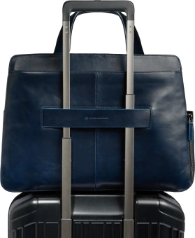 Деловая сумка Piquadro Blue Square CA6590B2/BLU2 с отделением для ноутбука 15.6" темно-синяя натур.кожа - купить недорого с доставкой в интернет-магазине