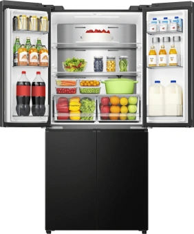 Холодильник Hisense RQ5P470SAF1 3-хкамерн. черный инвертер - купить недорого с доставкой в интернет-магазине