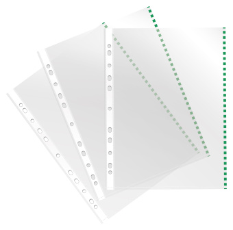 Папка-вкладыш Бюрократ Премиум -013BKAN2GRN глянцевые A4+ 30мкм зеленый край (упак.:50шт) - купить недорого с доставкой в интернет-магазине