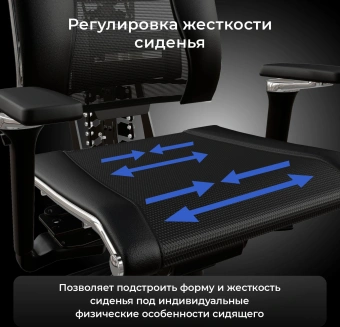 Кресло руководителя эргономичное Метта Yoga Spine Black Edition черный сиденье черный сетка с подголов. крестов.5-луч. металл хром - купить недорого с доставкой в интернет-магазине