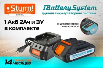 Цепная пила Sturm! CSC18BL аккум. дл.шины:8" (20cm) 1аккум. 2Ач ЗУ - купить недорого с доставкой в интернет-магазине