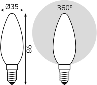 Лампа светодиодная Gauss Filament 103201209-D 9Вт цок.:E14 свеча 220B св.свеч.бел.нейт. (упак.:1шт) - купить недорого с доставкой в интернет-магазине