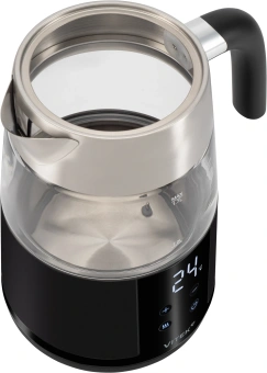 Чайник электрический Vitek VT-WK1044 1.7л. 2200Вт черный/серебристый корпус: стекло/пластик - купить недорого с доставкой в интернет-магазине