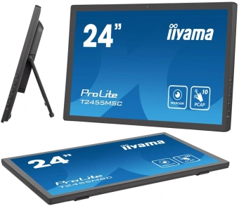 Монитор Iiyama 23.8" ProLite T2455MSC-B1 черный IPS LED 16:9 HDMI M/M глянцевая 1000:1 400cd 178гр/178гр 1920x1080 60Hz DP FHD USB Touch 4.4кг - купить недорого с доставкой в интернет-магазине