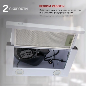 Вытяжка встраиваемая MBS Aralia 160 white белый управление: кнопочное (1 мотор) - купить недорого с доставкой в интернет-магазине