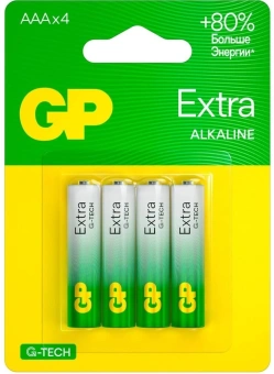 Батарея GP Extra Alkaline 24AXA21-2CRSBC4 AAA (4шт) блистер - купить недорого с доставкой в интернет-магазине