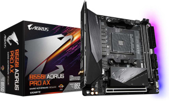 Материнская плата Gigabyte B550I AORUS PRO AX Soc-AM4 AMD B550 2xDDR4 mini-ITX AC`97 8ch(7.1) 2.5Gg RAID+HDMI+DP - купить недорого с доставкой в интернет-магазине