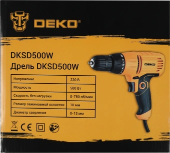 Дрель-шуруповерт Deko DKSD500W 500Вт патрон:быстрозажимной (063-4053) - купить недорого с доставкой в интернет-магазине