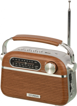 Радиоприемник портативный Hyundai H-PSR200 дерево коричневое/серебристый USB microSD - купить недорого с доставкой в интернет-магазине