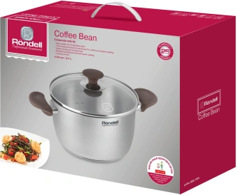 Кастрюля Rondell Coffee Bean RDS-1645 5.7л. d=24см (с крышкой) стальной - купить недорого с доставкой в интернет-магазине