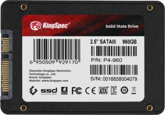 Накопитель SSD Kingspec SATA-III 960GB P4-960 2.5" - купить недорого с доставкой в интернет-магазине