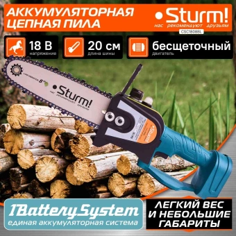 Цепная пила Sturm! CSC1808BL аккум. дл.шины:7.8" (20cm) - купить недорого с доставкой в интернет-магазине