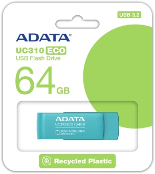 Флеш Диск A-Data 64GB UC310E UC310E-64G-RGN USB3.2 зеленый - купить недорого с доставкой в интернет-магазине