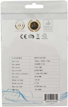 Вентилятор для корпуса Thermalright TL-C12015W-S ARGB 120х120x15 белый 4-pin 24.1дБ (TL-C12015W-S-ARGB) Ret - купить недорого с доставкой в интернет-магазине