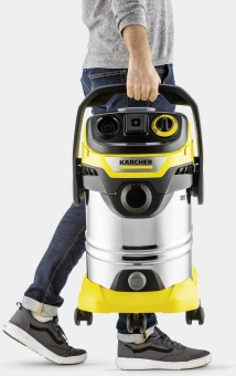Строительный пылесос Karcher WD 6 P S V-30/6/22/T 1300Вт (уборка: сухая/влажная/выдув/сбор воды) желтый - купить недорого с доставкой в интернет-магазине