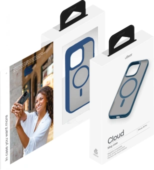 Чехол (клип-кейс) uBear для Apple iPhone 16 Pro Cloud with MagSafe синий (CS432DB63PMT-I24M) - купить недорого с доставкой в интернет-магазине
