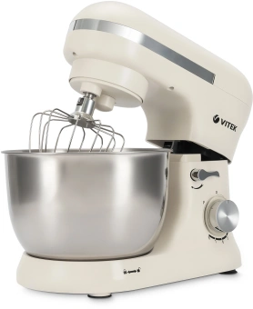 Миксер планетарный Vitek VT-PM0110 1500Вт кремовый - купить недорого с доставкой в интернет-магазине