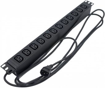 Блок распределения питания Hyperline SHE19-12IEC-2.5IEC гор.размещ. 12xC13 базовые 10A C14 2.5м - купить недорого с доставкой в интернет-магазине