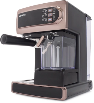 Кофеварка рожковая Vitek VT-1517 GD 1238Вт золотистый - купить недорого с доставкой в интернет-магазине