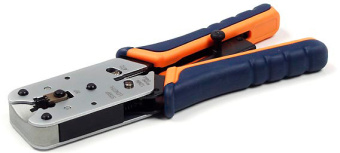 Инструмент обжимной Hyperline HT-L2182R для RJ-50/RJ-45/RJ-12/RJ-11 (упак:1шт) синий/оранжевый - купить недорого с доставкой в интернет-магазине