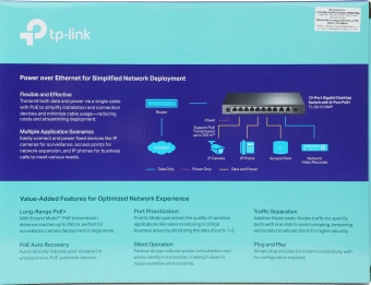 Коммутатор TP-Link TL-SG1210MP 9x1Гбит/с 1xКомбо(1000BASE-T/SFP) 8PoE+ 123W неуправляемый - купить недорого с доставкой в интернет-магазине