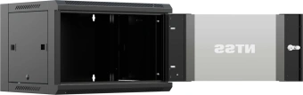 Шкаф коммутационный NTSS NTSS-W6U6045GS-BL настенный 6U 570x450мм пер.дв.стекл 60кг черный 350мм 18кг 220град. 370мм IP20 сталь - купить недорого с доставкой в интернет-магазине