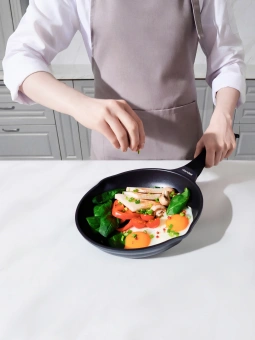 Сковорода Rondell Pacific Grey RDA-1905 круглая 24см покрытие: Xylan Plus ручка несъемная (без крышки) серый - купить недорого с доставкой в интернет-магазине