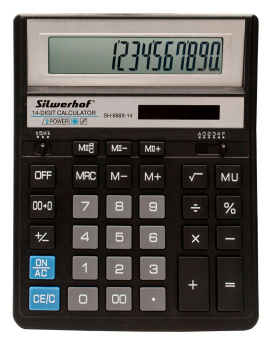 Калькулятор настольный Silwerhof SH-888X-14 черный 14-разр. - купить недорого с доставкой в интернет-магазине