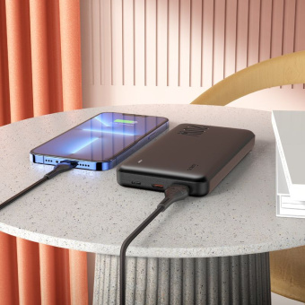 Мобильный аккумулятор Hoco J87 Tacker 10000mAh QC3.0/PD3.0 20W 3A USB-A/USB-C черный - купить недорого с доставкой в интернет-магазине