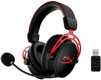 Наушники с микрофоном HyperX Cloud Alpha Wireless (CA002) черный/красный 1.8м мониторные Radio оголовье (4P5D4AA) - купить недорого с доставкой в интернет-магазине