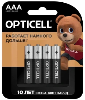 Батарея Opticell Basic LR03 AAA (4шт) блистер - купить недорого с доставкой в интернет-магазине